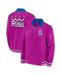 Nike Men's Purple Kansas City Royals 2026 Connect Authentic Collection Relaxed Full-Zip Bomber Jacket