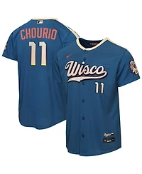 Nike Big Boys and Girls Jackson Chourio Blue Milwaukee Brewers 2026 City Connect Stadium Jersey