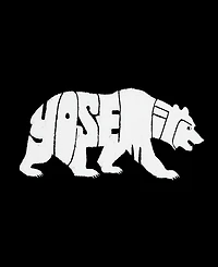 La Pop Art Women's Yosemite Bear Word V-Neck T-shirt