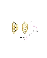 Bling Jewelry Minimalist Chevron Ear Cuff Cartilage Clip Wrap Helix Gold Plated Silver