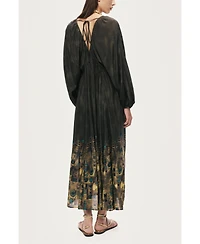 Nocturne Women's Printed Long Sleeve Maxi Dress