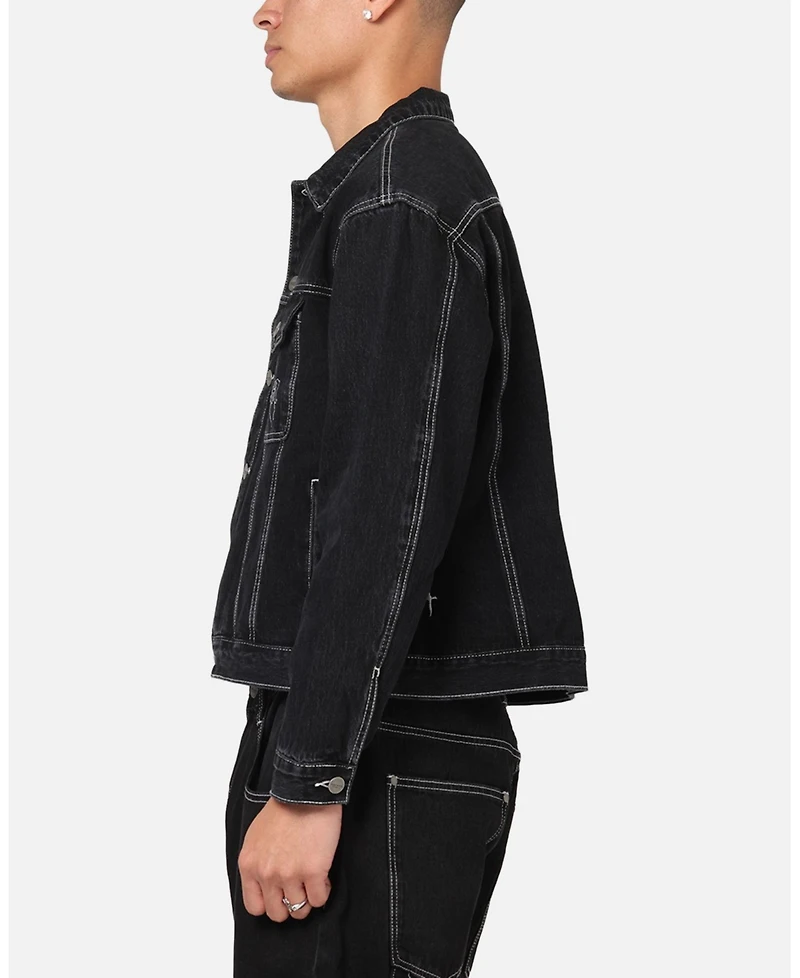 Saint Morta Men's Fray Trucker Denim Jacket