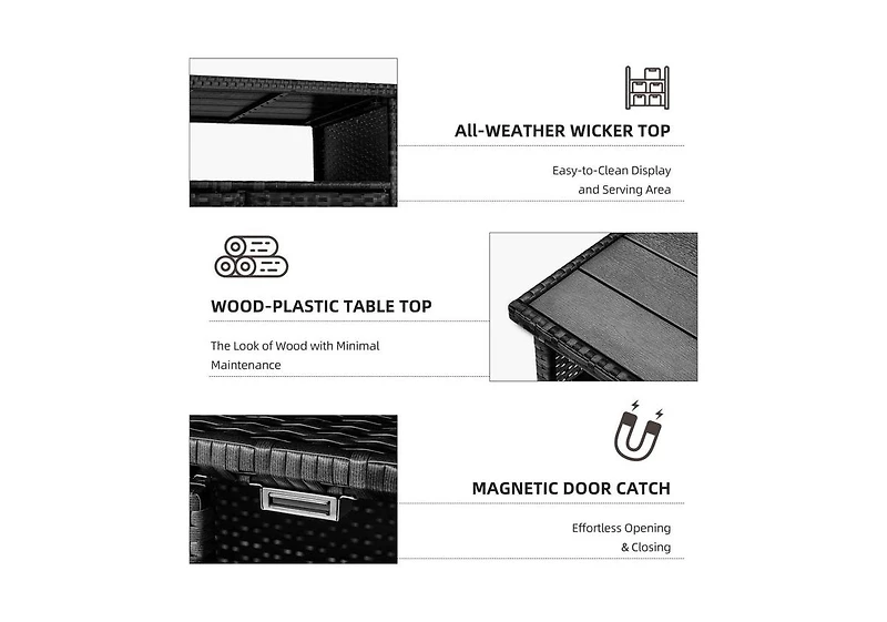 Aecojoy Outdoor Bar Cart with Wheels