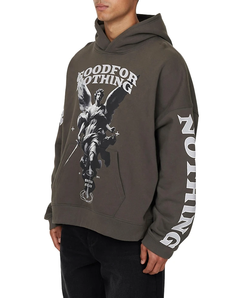 Good For Nothing Men's Boxy Washed Statue Print Hoodie