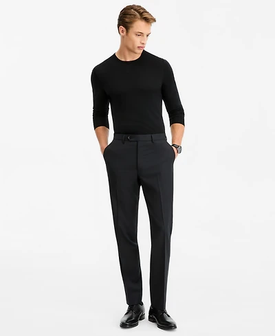 The Men's Store Men's Modern-Fit Black 100% Wool Suit Separate Pants, Macy's Exclusive