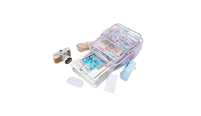 Urbanmax Clear Backpack for School Girls, Heavy Duty Tpu Transparent Backpack Stadium Events Approved, Clear Bookbag