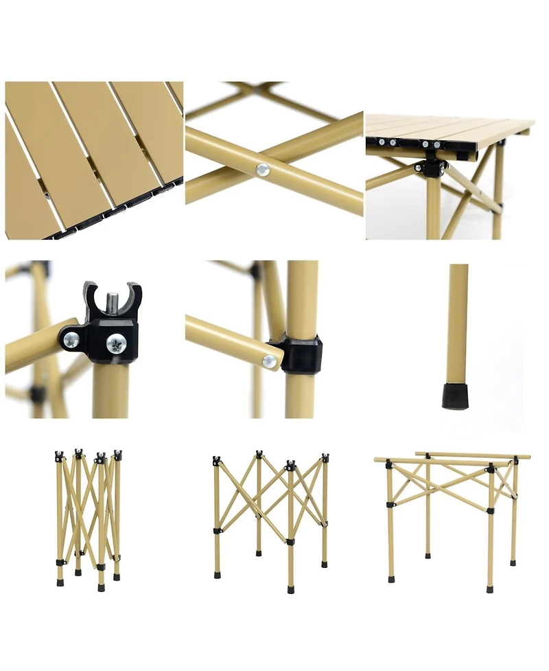 Gnuadz Portable Camping Table Folding Aluminum Outdoor Cooking Hiking Picnic Bbq Travel Carry Bag