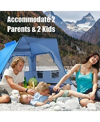 Gouun 3-4 Person Pop-Up Beach Tent with Upf 50+ Protection and Front Porch