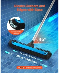 Inolait 20in Pool Brush Head With Nylon Bristles for Inground and Above Ground Pools