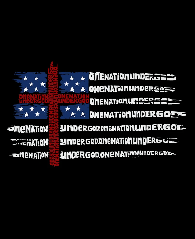 La Pop Art Women's One Nation Flag Word Pullover Top