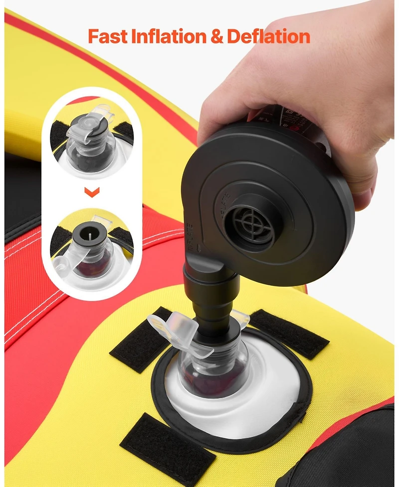 Mecale 5-Rider Towable Tube for Boating 850 lbs Padded Grip Handles