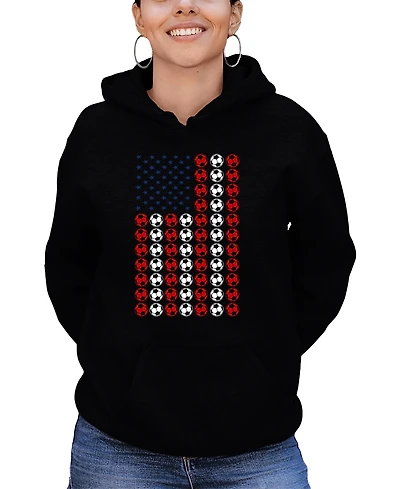 La Pop Art Women's Soccer Flag Word Hooded Sweatshirt