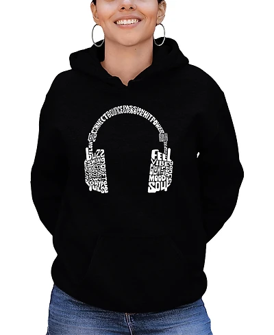 La Pop Art Women's Mood Headphones Word Hooded Sweatshirt
