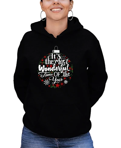 La Pop Art Women's Christmas Ornament Word Hooded Sweatshirt