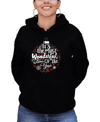 La Pop Art Women's Christmas Ornament Word Hooded Sweatshirt