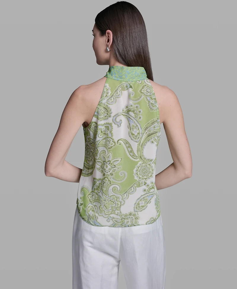 Bcbg Women's Sleeveless Tie-Neck Blouse