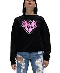 La Pop Art Women's Cowgirl at Heart Word Crewneck Sweatshirt