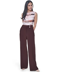 Calvin Klein Women's Mid Rise Wide Leg Pants