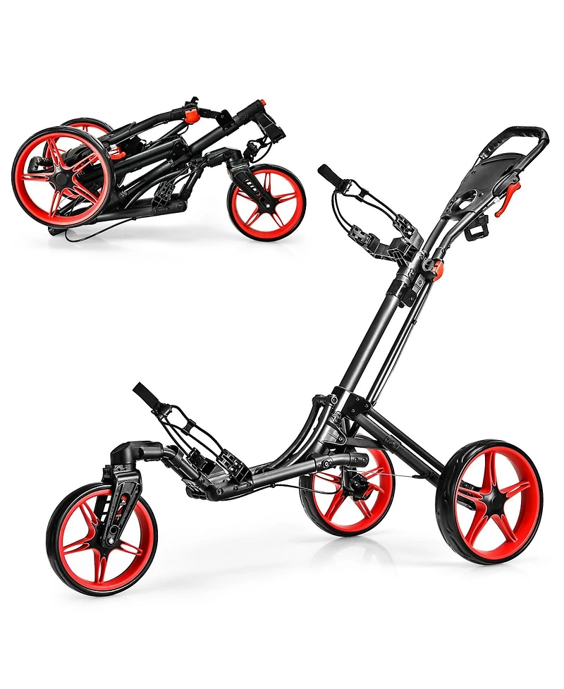 Mecale Folding Golf Push Cart with Swivel Wheel, Scoreboard, Adjustable Handle