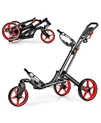 Mecale Folding Golf Push Cart with Swivel Wheel, Scoreboard, Adjustable Handle