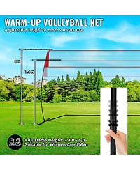 Mecale Adjustable Freestanding Volleyball Training Net with Carry Bag