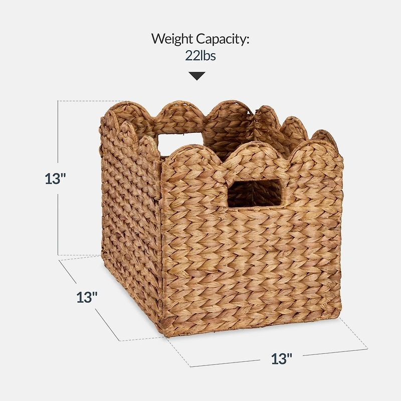 Best Choice Products Scalloped 13 x 13inch Hyacinth Storage Basket Set of 5