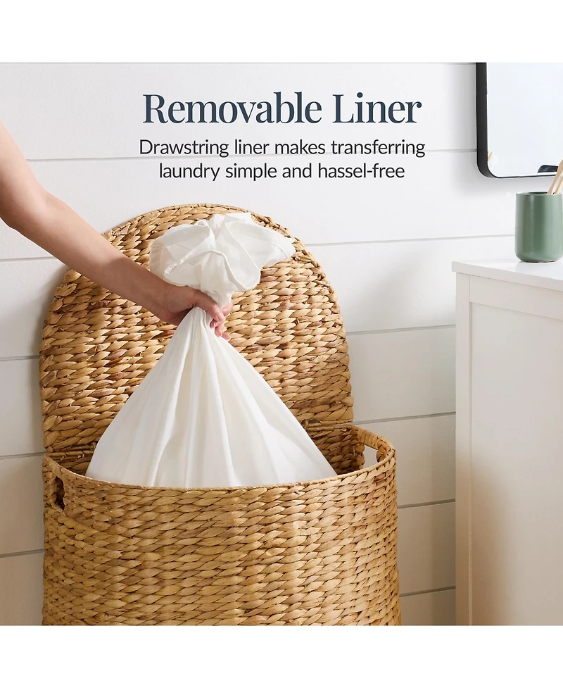 Best Choice Products Half Moon Laundry Hamper w/ Lid, Half Round Laundry Basket, w/ Removable Liner & Handles
