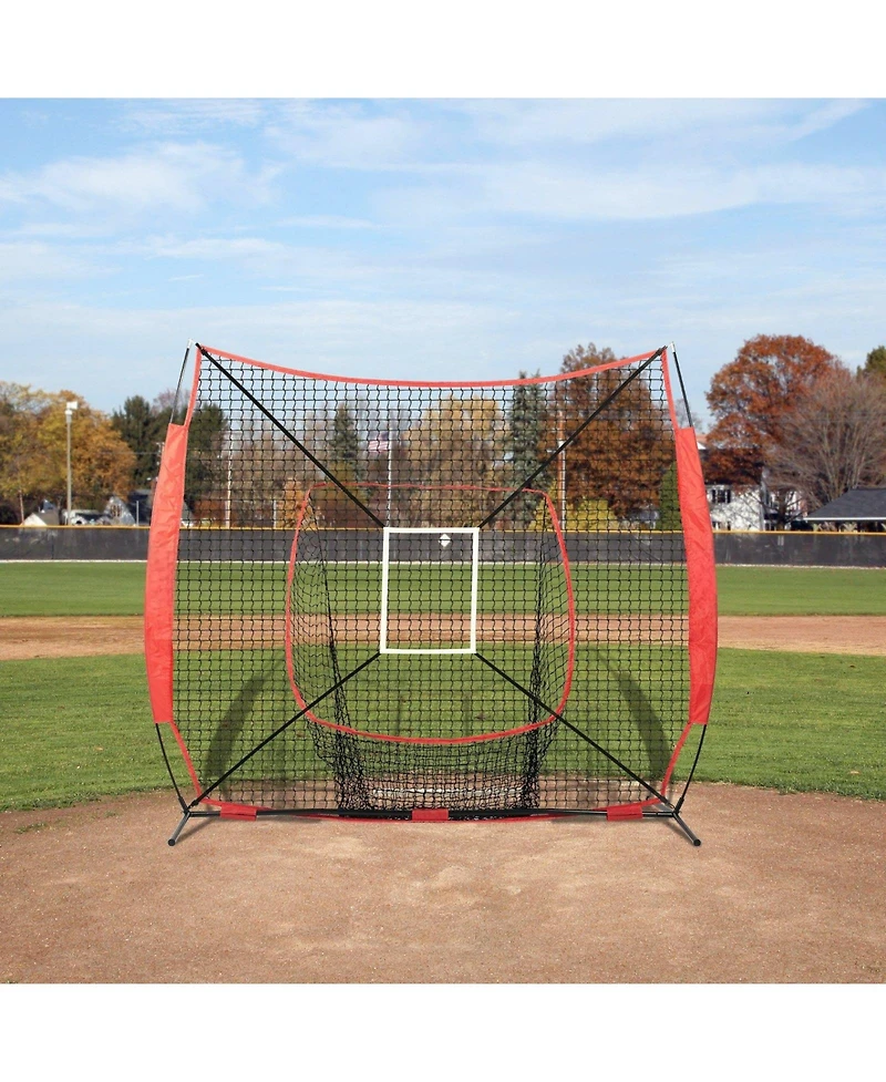 Mecale Baseball Softball Practice Net with Bow Frame and Carry Bag