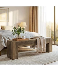 Tribesigns 55" Entryway Bench, Farmhouse Indoor End of Bed Bench, Shoe Bench