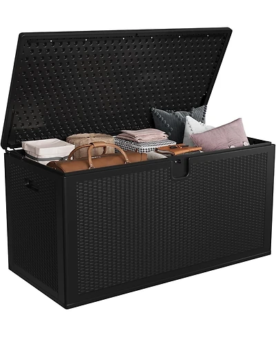 gaomon Premium Pro 150 Gallon Lockable Resin Deck Box, Waterproof & Uv Resistant Outdoor Storage for Cushions