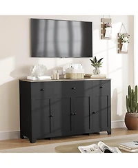 gaomon 55inch Buffet Cabinet with Drawers-Large Sideboard Buffet Storage Cabinet with Shelves and Doors-Minimalist