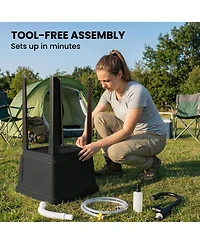 Outsunny Portable Camping Sink, Handwashing Station Basin