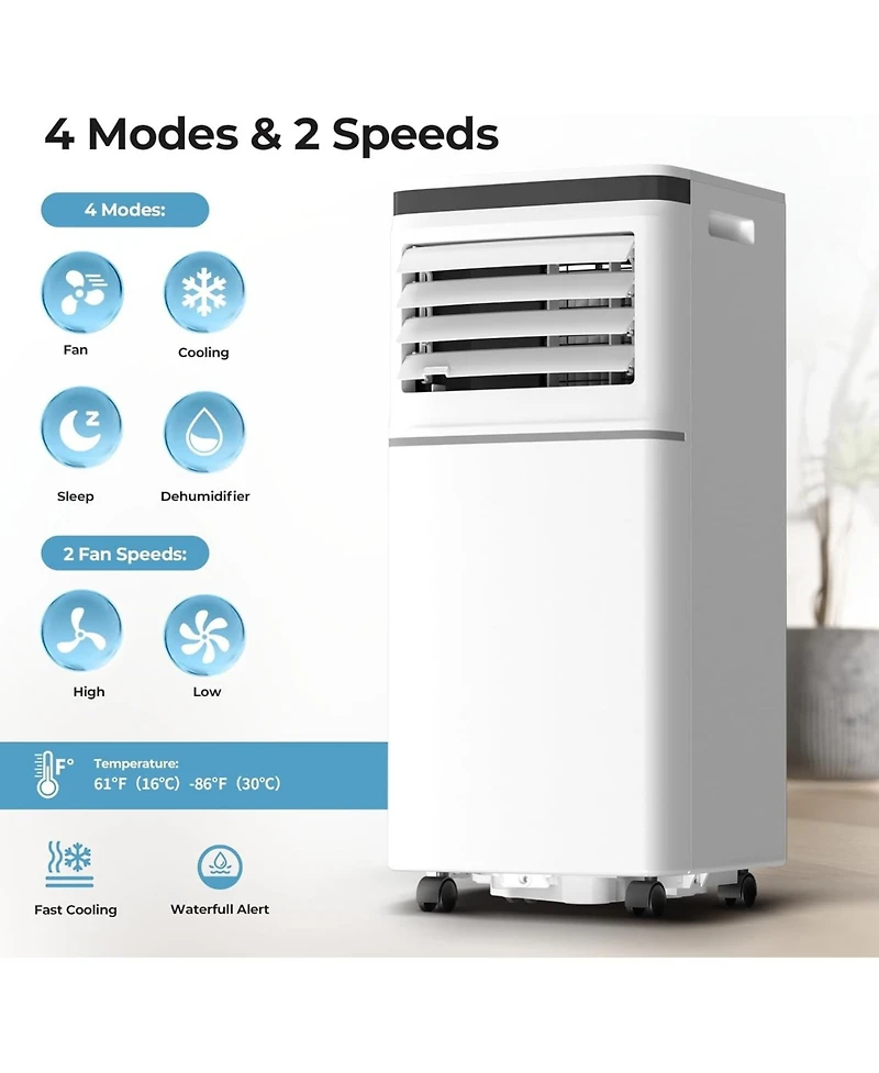 Cowsar 10,000 Btu Portable Ac, 3-in-1, Timer, Sleep, Remote