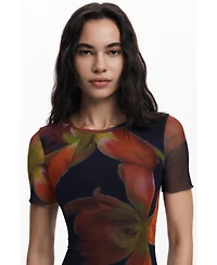 Desigual Women's Tulle flower dress