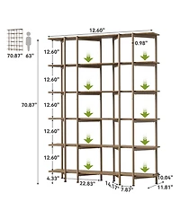 Tribesigns 70.87" Tall Open Bookshelf, 6-Tier Display Rack with Metal Frame and Wooden Shelves, Modern Bookshelf