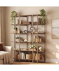 Tribesigns 70.87" Tall Open Bookshelf, 6-Tier Display Rack with Metal Frame and Wooden Shelves, Modern Bookshelf