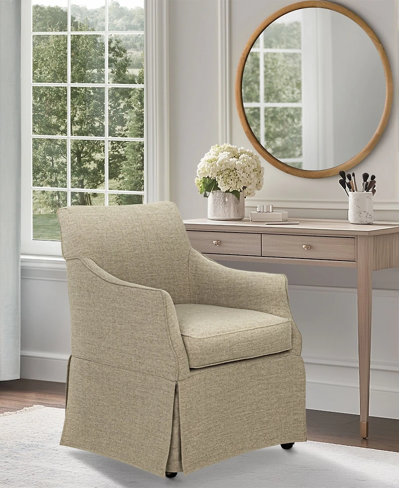 Martha Stewart Collection London 25" Upholstered Skirted Dining Arm Chair