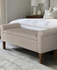 510 Design Aubrey 46" Upholstered Storage Bench