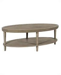Martha Stewart Collection Ayanna 48" Wood Oval Coffee Table with Shelf