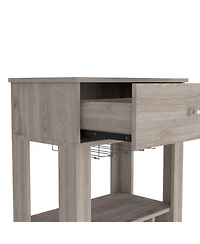 flynama Bar Cart with 12 Wine Cubbies, Glassware Storage and 2.2 Casters