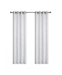 Kate Aurora 2 Piece Sadie Metallic Sparkle Grommet Top Room Darkening Curtain Panels