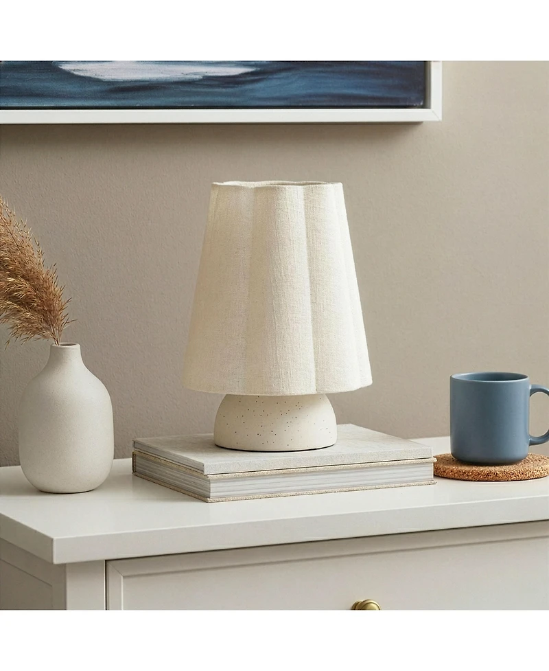 Brightech Ceramic Small Led Desk Lamp with Fabric Shade