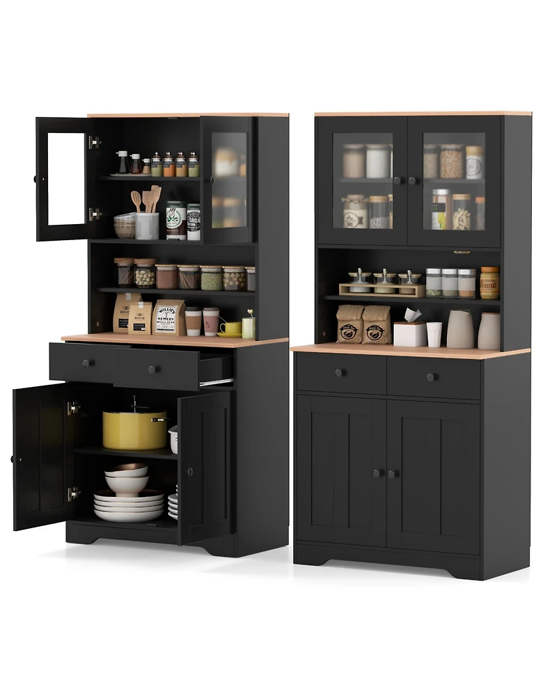 Sugift Pantry Cabinet with 2 Removable Shelves