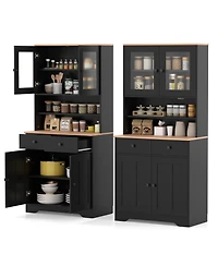 Sugift Pantry Cabinet with 2 Removable Shelves