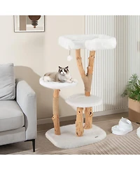 Cozito Cat Tree Solid Wood Tower with Perch and Jute Posts