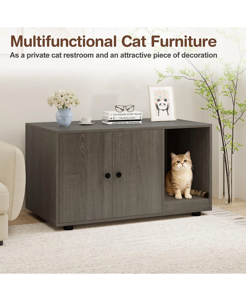 Cozito Hidden Cat Litter Box with Scratching Board