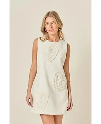 English Factory Women's Pearl Heart Mini Dress