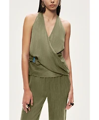Nocturne Women's Asymmetric Halter Wrap Top