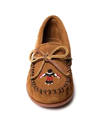 Minnetonka Little Girls Kids' Thunderbird Animikii Suede Beaded Moccasins