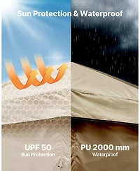 Gouun 2-Room Portable Camping Shower and Changing Tent with Stakes